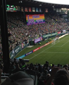 Timbers Army -- European style tifo, without the fascism.